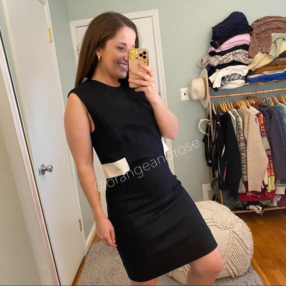 NWT Helmut Lang Black Open Back White Lamb Leather Cocktail Formal Mini Dress 10 - Picture 5 of 14